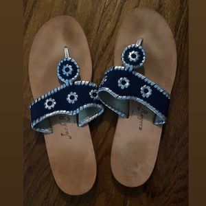 Jack Rogers boating sandals navy / silver